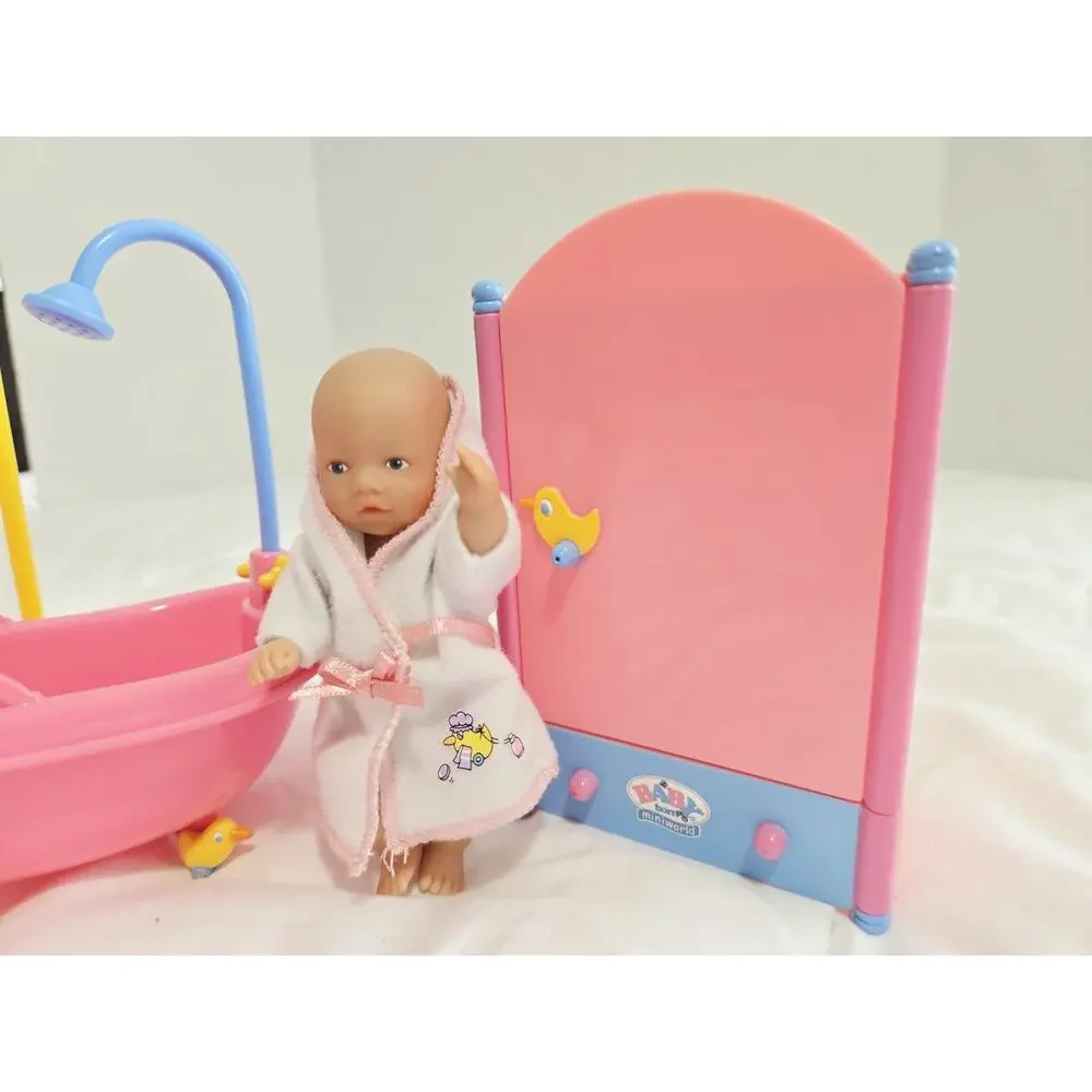 Zapf Creation MiniWorld Baby Born Doll Set Germany Vtg Bath Set Htf Rare Tub